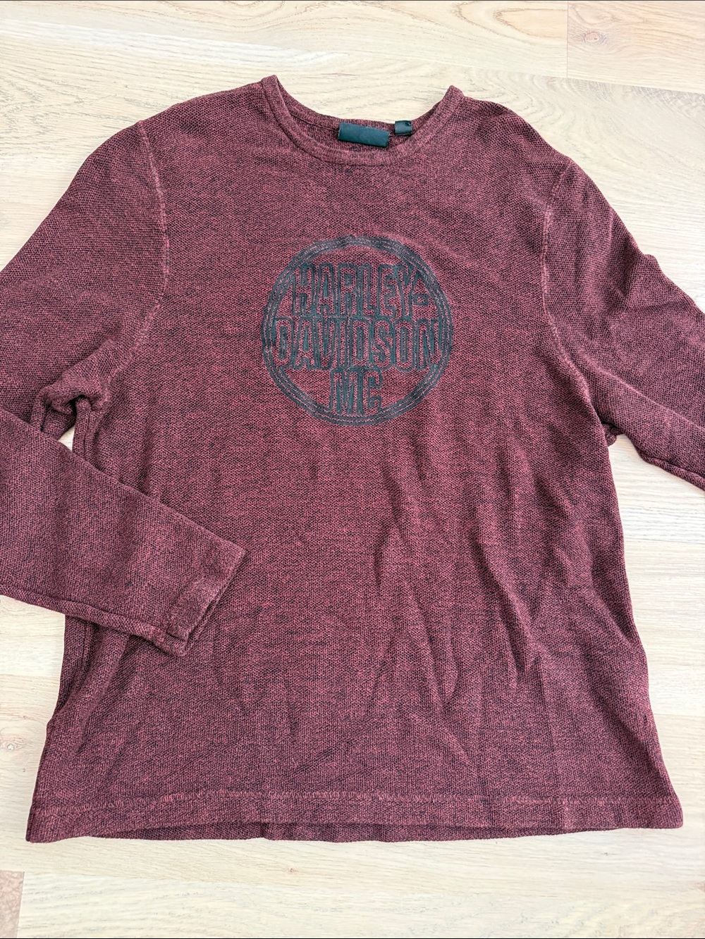 Harley-Davidson Genuine MotorClothes Maroon Knit Long Sleeve Shirt Men’s XL